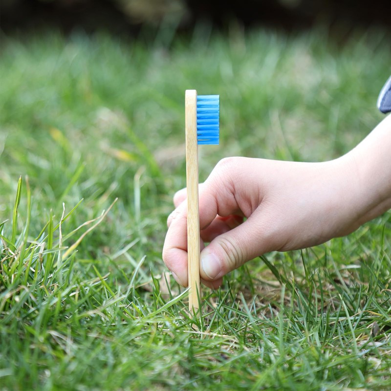 Isshah Kids Bamboo Toothbrushes Plant-Based Bristles Eco-Friendly Compostable Natural Toothbrushes