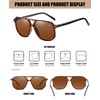 DUCO Retro Vintage Square Polarised Sunglasses Women Men Double Bridge