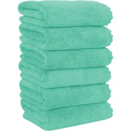 MOONQUEEN - Paquete 6 toallas de mano alta calidad, secado rápido, microfibra de terciopelo coral, altamente absorbentes, usos múltiples como hotel,