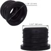 (Pack of 2) Black Rubber Sleeve for Drain Pipe, 1.57"