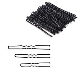 DERRON 150 U-Wave Hair Pins Hairpins (5cm, 6cm, 7cm), 50 Each (Black) Hair Grooming Pins Suitable for Ballerinas Nurses Entrance Ceremonies Graduations Coming-of-Age Ceremonies Wedding