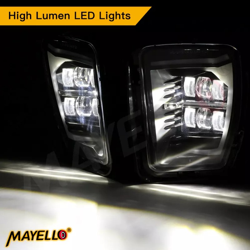 mayello Pair DRL LED Fog Lights Bumper for Dodge Ram