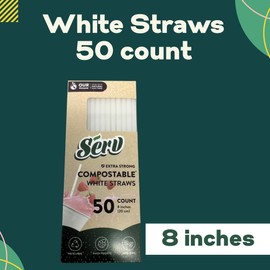 LSANDM White Straws 50 count Each 8 Inches for Home Kitchen Drinking Beverages Smoothie Wedding Birthday Holiday Party Favor Treats Summer Picnic Cold Cocktail Drinks Gifts Straw Supplies - 1 Pack
