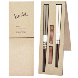 Ishida 60195 Couple's Chopsticks Rest Cocotte Ethical Box, Made in Japan