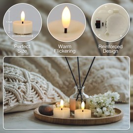 7LinRay 50 Pack Battery Operated Tea Lights Candles, Realistic Flickering Flameless LED Tea Lights, 3D Wick Electric Fake Tealights Candles for Wedding, Festival, Party, Home Decor