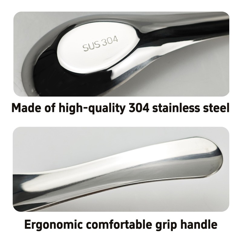AUXBC 5PCS 5.5” Stainless Steel Soup Spoons, Mirror Polished Long