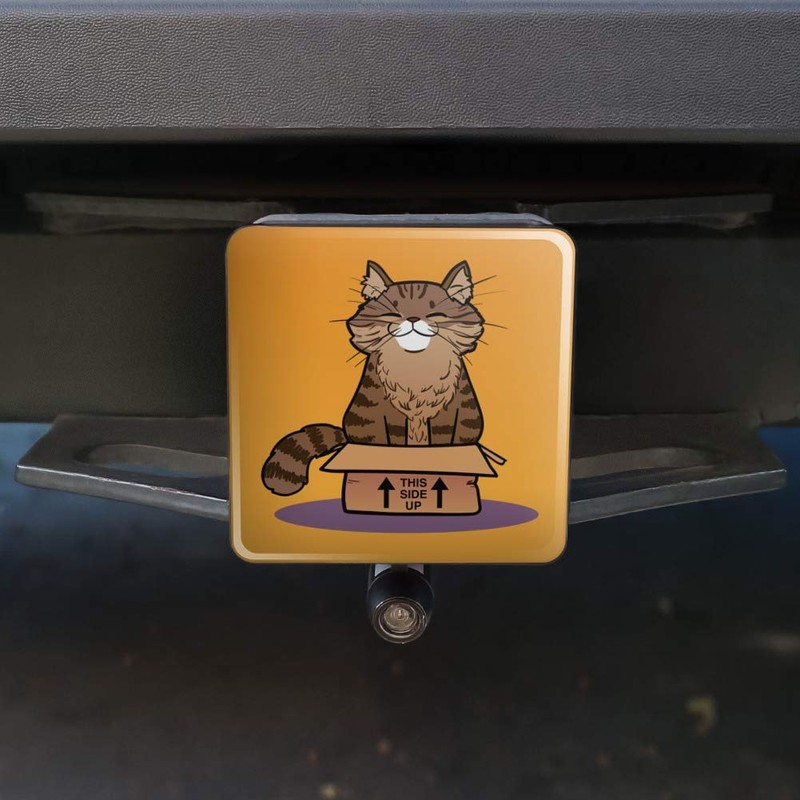 GRAPHICS & MORE Cat Sitting in Box Tow Trailer Hitch