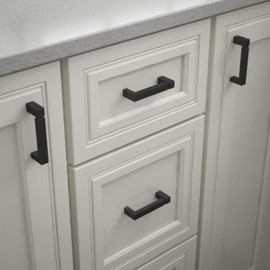 Franklin Brass Asymmetric Notched Cabinet Pull, Black, 3 in (76 mm) Drawer Handle, 10 Pack, P40822K-FB-C