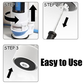 3-Piece Set Flush Valve Seal Compatible, Flush Valve Seal for Ideal Standard SV01967, Flush Valve Seal and Clip Replacement Set with Ideal Standard Toilet Cistern, Black Flush Valve Accessories