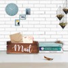 Rustic Wood Tabletop Mail Holder Box, Desktop Mail Organizer, Mail