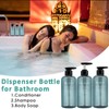 3Pcs Shampoo and Conditioner Dispenser, Shampoo Bottles, Refillable Shampoo and