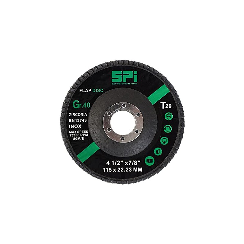SPI Flap Discs 115mm 40 Grit, Abrasive Sanding Discs Flap