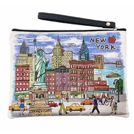 DESIGN U.S.A. SOUVENIR Girls & Women Large Fashion Cute New York Souvenir Zipper pouch Travel Cosmetic Bag Hand Bag Makeup Purse (JP-330133H)