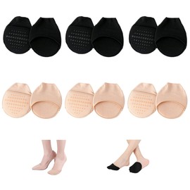 Ball of Foot Cushion Socks Women's Toe Cover with Padding Toe Topper Liner Socks No Show Half Socks with Sponge Cushion