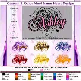 Oracal Heart Vinyl Wall Sticker Custom Name Colors Art Design Signs Mural Decal 066