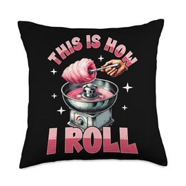 Cotton candy maker Sweet candy Lover fairs Throw Pillow