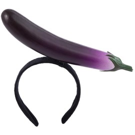 LUOZZY Eggplant Headband Funny Vegetable Headband Lifelike Eggplant Hairband for Women Girls Party Costume Accessories Photo Props