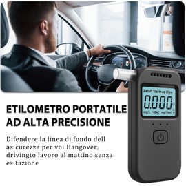 LAXISCREED Tragbarer Alkoholtester zertifiziert mit LCD-Display, digitaler Alkoholtest, hohe Präzision für den privaten und professionellen Gebrauch, 10 austauschbare Düsen, schnelle und genaue