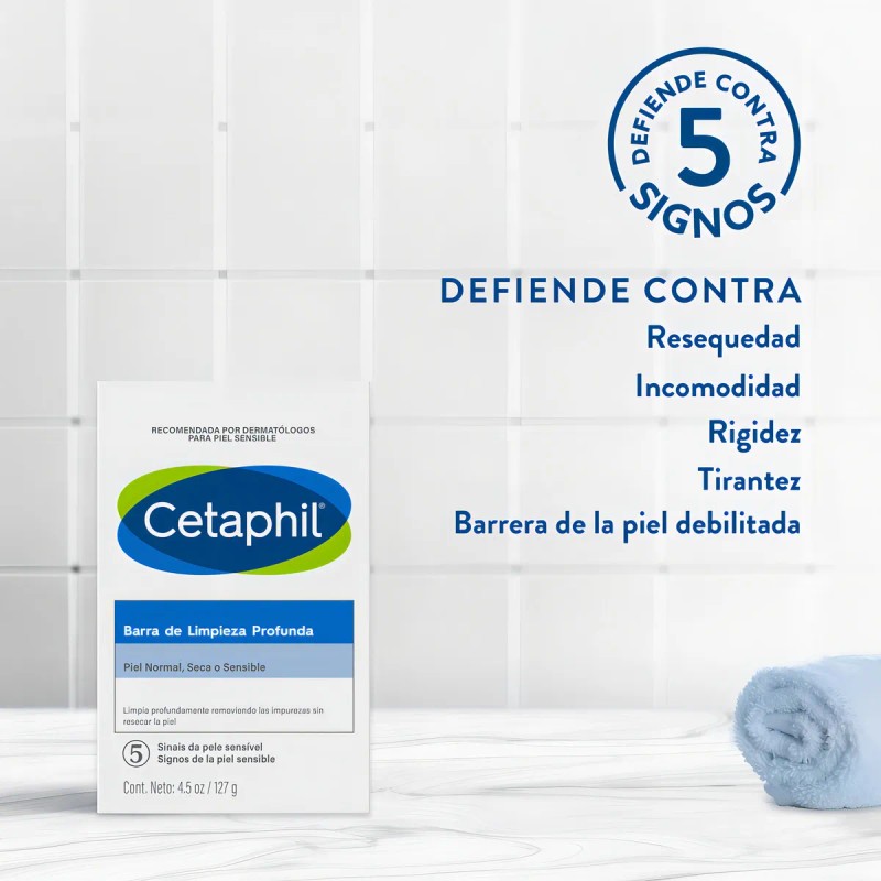 Jabón Barra Cetaphil Limpieza Profunda Cuerpo Y Rostro 127g