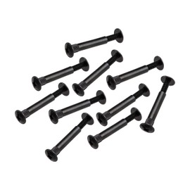 JUVA Furniture Screws M4 Sleeve Screws | Pack of 20 - Connecting Screw with Sleeves | Steel Black Matt | Furniture Connector for Wood Thickness 32-42 mm | Cabinet Connector Phillips PZ2 and Flat Blade