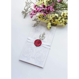 VOOSEYHOME 2 Wedding Rings Wax Seal Stamp with Rosewood Handle, Decorating on Invitations, Envelope Sealers, Letters, Gift Packings for Birthday, Themed Parties, Weddings, Signatures etc