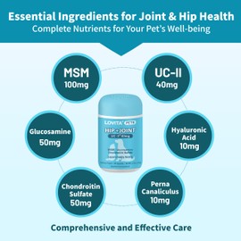 LOVITA Hip + Joint Supplement for Pets - Supports Mobility & Joint Health for Dogs & Cats - 60 Capsules, Chicken Flavor