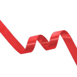 Trimming Shop Red Ribbon Roll - 10mm x 25 Metres - Double Sided Satin Brightly Coloured - 100% Polyester - for Gift Wrapping, Decorating, Arts and Craft - Machine Washable