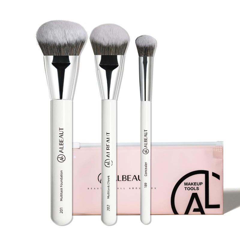 ALBEAUT- Juego completo incluye una brocha para base, una brocha