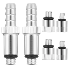 6 Pcs Lower Unit Gear Oil Pump Adapters for Outboard Motor Includes 3/8 Inch Metal Swivel, 8mm and 10mm Adapters Fit for Most Boat Outboard Motors Standard Quart Bottles