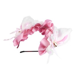Healeved Cat Ear Headband Party Headdress Lace Animal Cosplay Hair Accessories for Girls