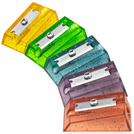 Ashton and Wright Single Hole Sharpener | Pack of 5 Pencil Sharpeners | Ideal for School, Office, Work Stationery | Glitter Set
