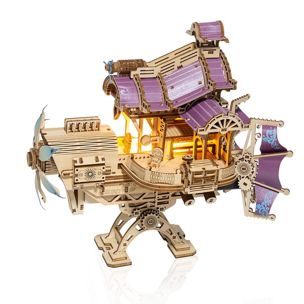 Foyucool 3D Wooden Puzzle for Adults, DIY Creative Spacecraft Design