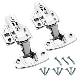 Sliding Hinge, Concealed Hinge, 1.4 inches (35 mm), Copper Core, Hydraulic, Full Overlay, Fixed, Sliding Hinge, Stainless Steel, Durable, Rustproof, Hinge, Suitable for Hardware Doors, Furniture, Entrance Doors, Closets, Getting Cabinets, System Kitchens