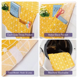 SWISSELITE Washer and Dryer Covers for The Top, Washing Machine Top Cover, Fridge Dust Cover with 12 Side Storage Pockets for Home and Kitchen