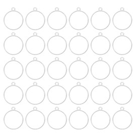 PATIKIL 50pcs Open Bezels, Resin Bezels Pendants Mold Open Back Bezels Geometric Pressed Charm Bulk Alloy Hollow Frame for Resin Jewelry Making Earrings Necklace, Round, Silvery