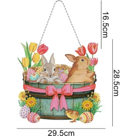 YCVSKY Easter DIY Diamond Painting Set, Diamond Painting Spring, Diamond Painting Rabbit for Children, Art, Craft, Gift