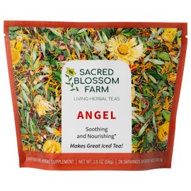 Angel Herbal Tea | Sacred Blossom Farm | 2 oz. Loose Leaf Tisane | Soothing and Nourishing | Organically Grown in Wisconsin | Herbal Tea & Medicinal Herbs | Caffeine Free | Handmade in USA