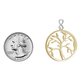 Delight Jewelry Goldtone Tree of Life in Circle Goldtone Infinity Post Earrings