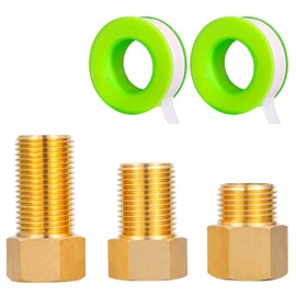 1/2" Male × 1/2'' Female Brass Pipe Extension Adapter, 1/2 Inch Brass Nipple Pipe Extension Fittings with Teflon Tape,Length 30MM/40MM/50MM Extension 1/2'' Pipe Fittings for Shower/Tub Spout