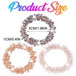 Banatra Rhinestone Hair Ties Elastic Ponytail Holders Crystal Hair Bands Glitter Hair Scrunchies Decorative Hair Accessories for Women and Girls (Pack of 3)