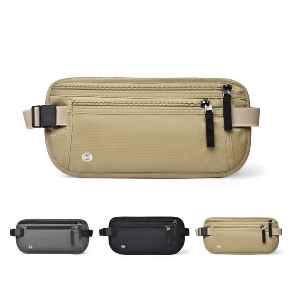 Travel Money Belt RFID Blocking - Slim Anti-Theft Passport Holder
