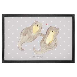 Mr. & Mrs. Panda 50 x 75 cm Doormat Otter Hand Holding - Gift, Otter, Sea Otter, Otter, Sea Otter, Lake Otter, In Love, Front Door Mat, Love
