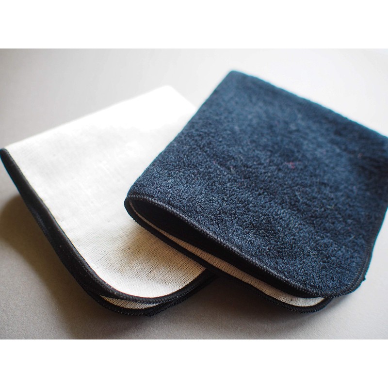 Imabary Skin Friendly Pile + Gauze Handkerchief Towel, Black, Set