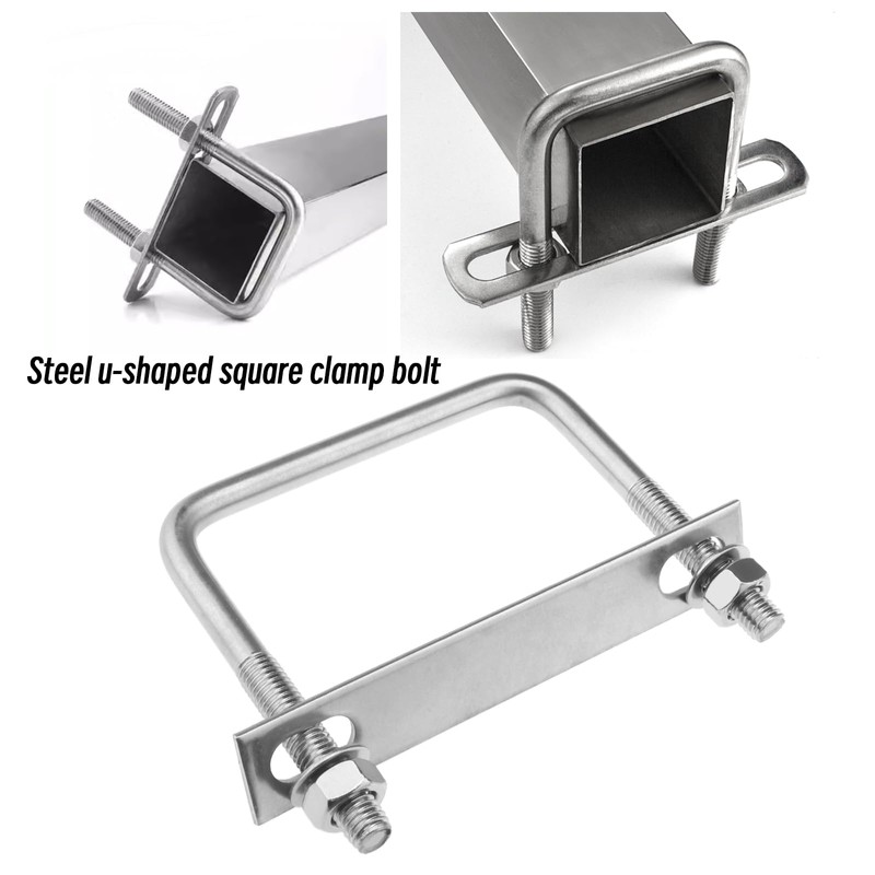 SG Store 2PCS Square U-Bolts M10 Thread 100mm Inner Width