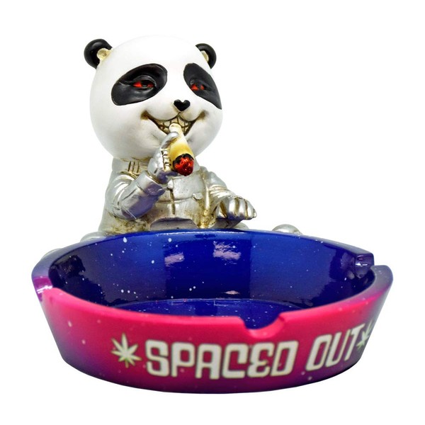 Fantasy Gifts Spaced Out Panda Polyresin Ashtray - 5.6"x4"