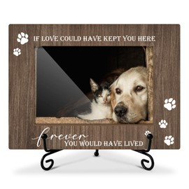 AWDSTN Wooden Photo Frame Pet Memorial Gifts Dog Lovers Gifts for Women, Wooden Photo Frame with Iron Stand for Tabletop or Desktop Display, Home Table Decoration (4x6 Horizontal Photo) - 27