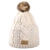Aran Traditions Warm Winter Cable Knit Faux Fur Bobble Beanie