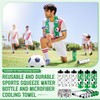 FuWeave 12 Pcs Soccer Water Bottle Soccer Cooling Towel Set