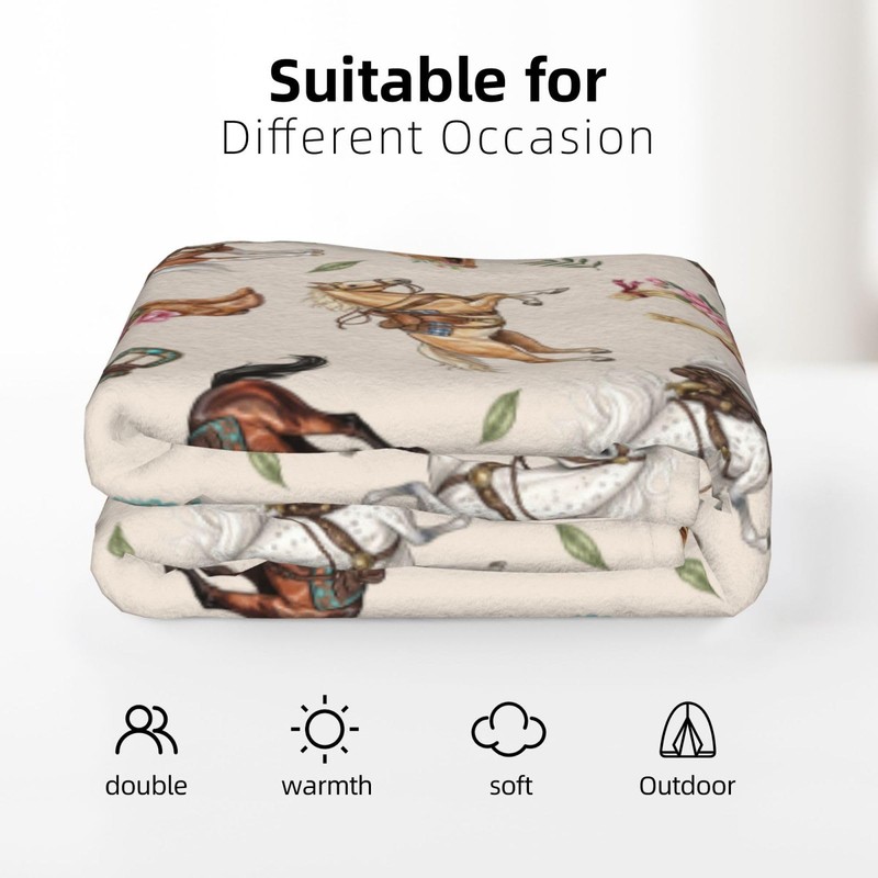 Nmbvcxz Horses Fleece Blanket 50"x40"
