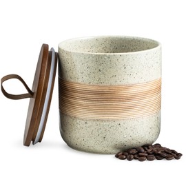 Miamolo Spice Jars with Lid, Coffee Container Kitchen Food Storage Jars for Spice Sugar Tea Bag, Stackable Decorative Canisters for Countertop, 37oz